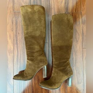 Sezane Brown Suede Heeled Boots